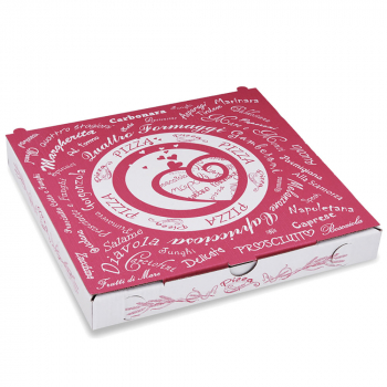 Pizzakarton Motiv "Pizzabelag" 24x24x3 cm Pizzaschachtel Pizzabox (100 Stk.)